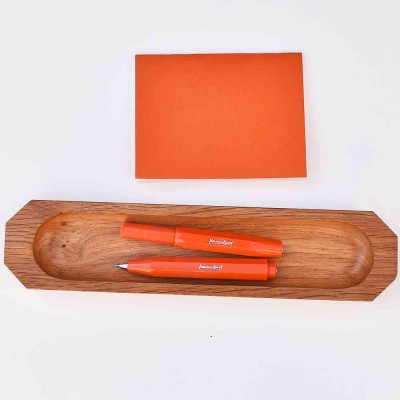 Pencil tray and paperweight in solid oak wood - Made in France