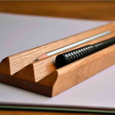 Pen tray and paperweight in ash wood - n°2