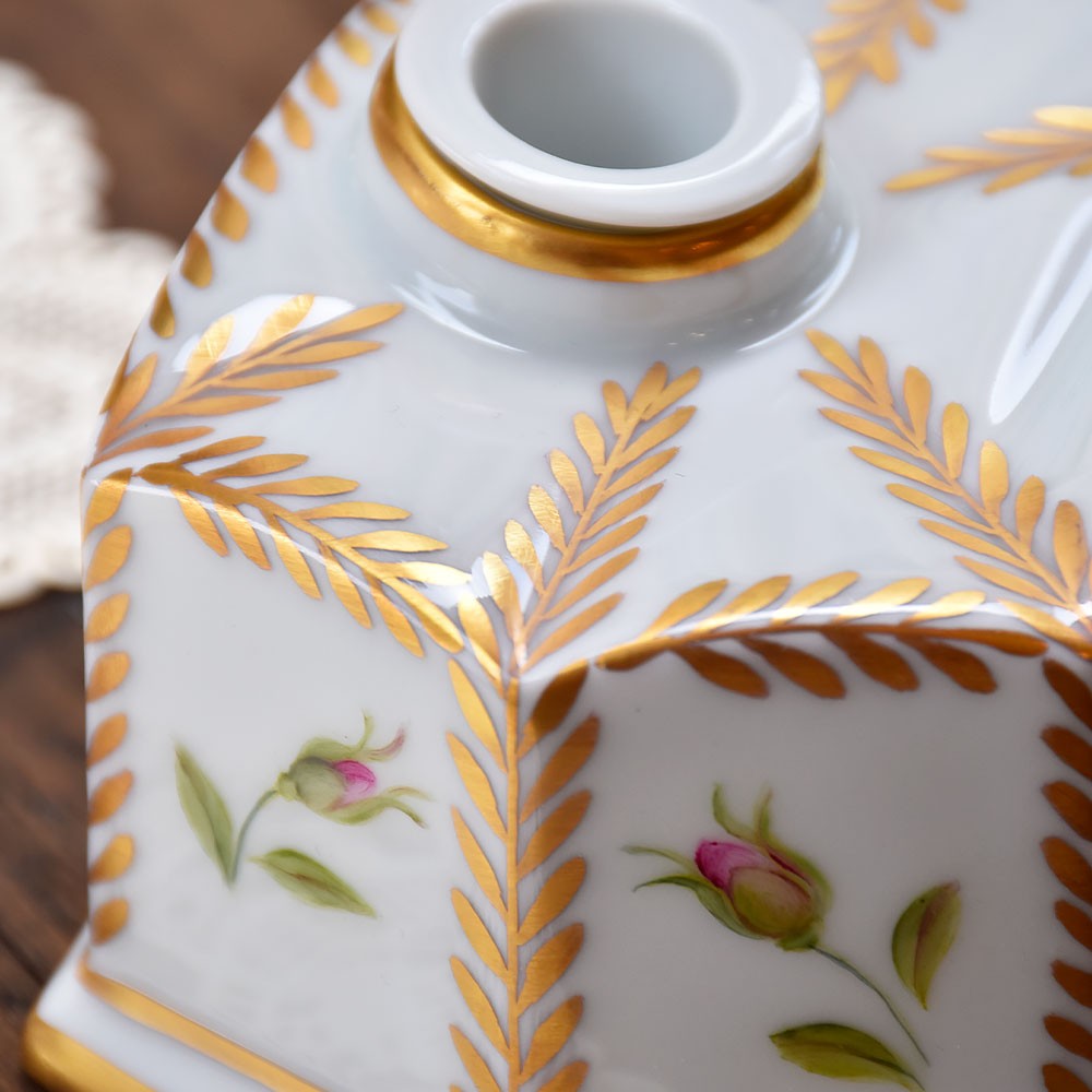 La Roseraie inkwell in Limoges porcelain