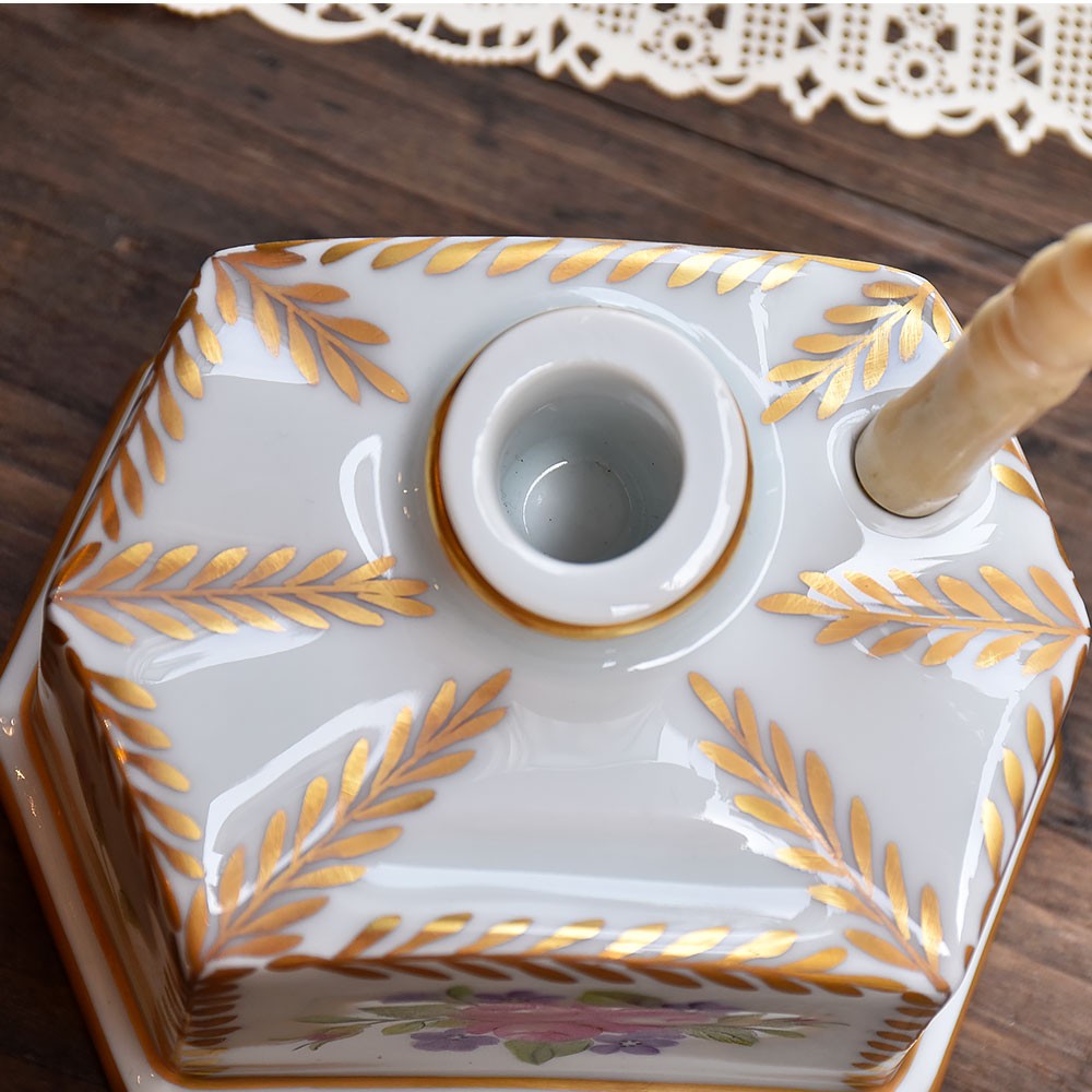La Roseraie inkwell in Limoges porcelain