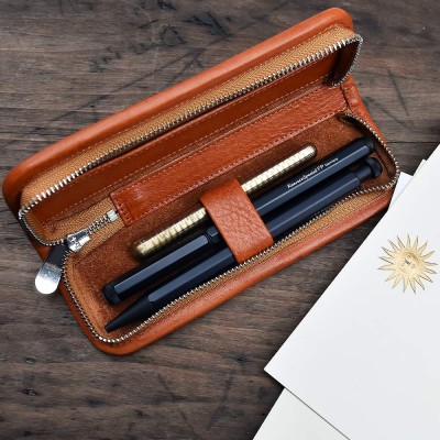 Mini Zippered Leather Pen & Pencil Cases – LeatherNeo