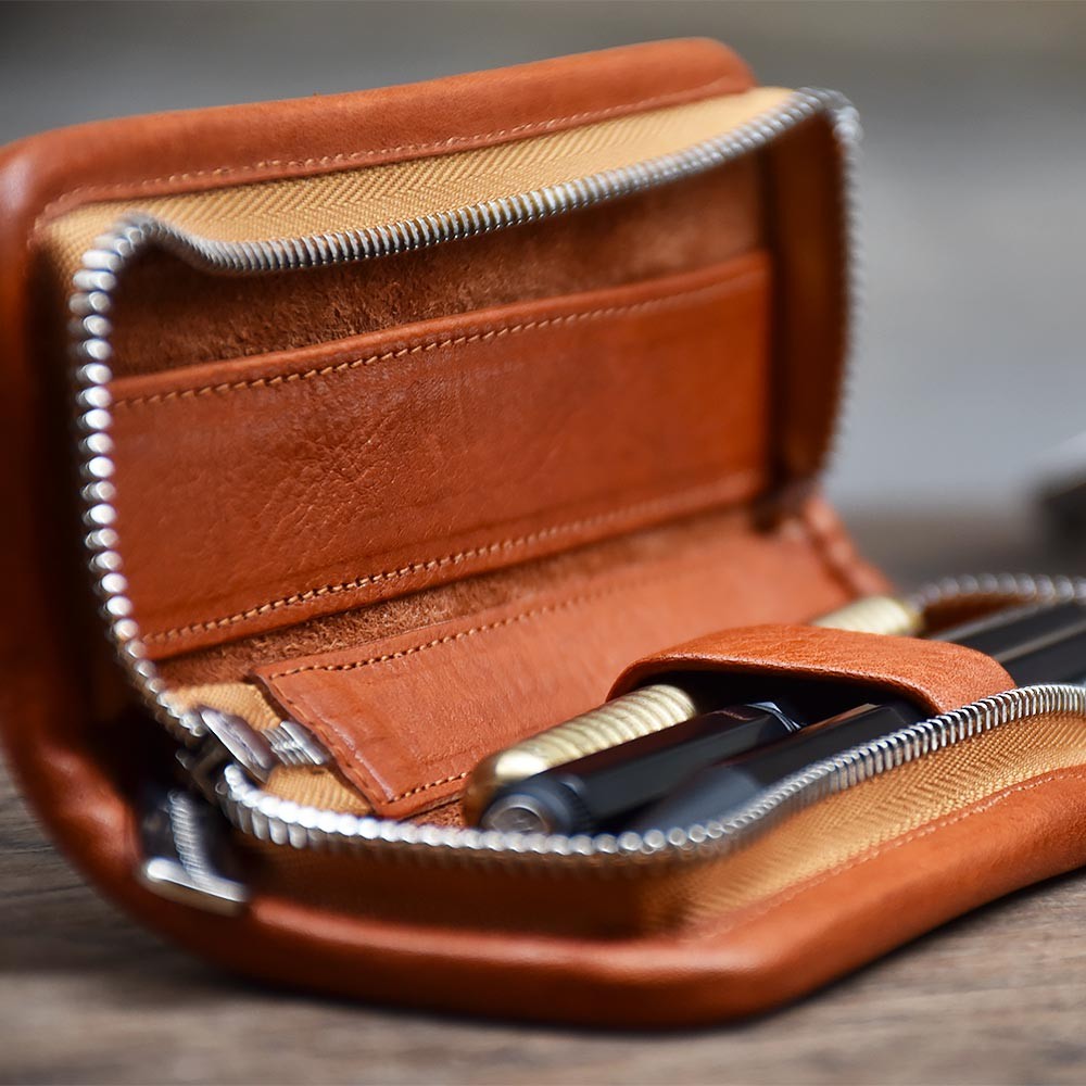 Small leather pen case S size 3 colours