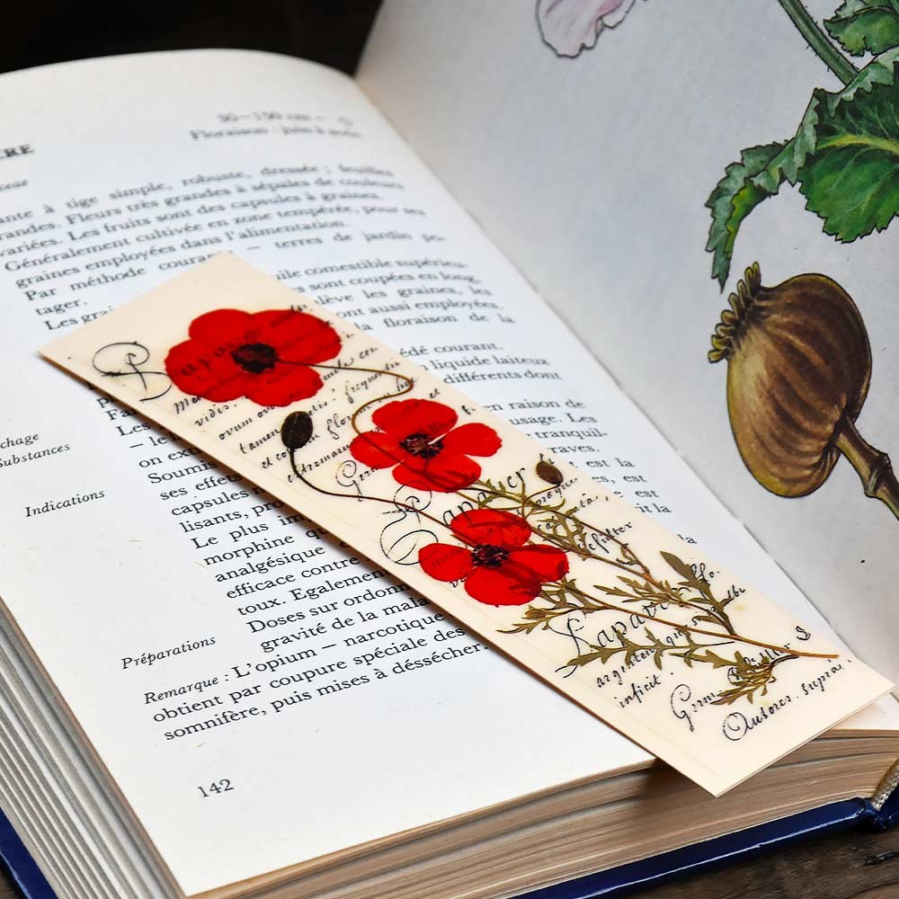 Pressed flower bookmark