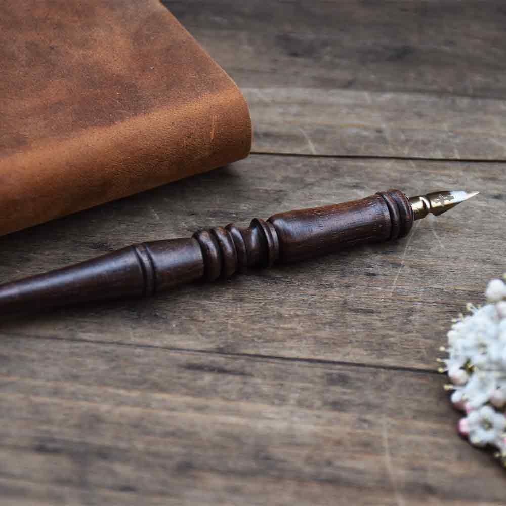 Dip Pen made of ebony wood and hand turned in France for L'Ecritoire.