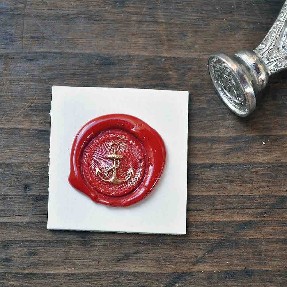 Anchor wax seal stamp in pewter - L'Ecritoire Paris