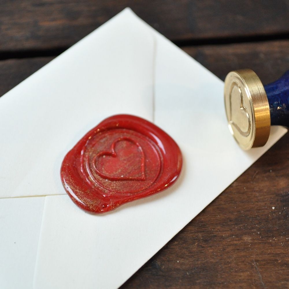 Wax seal stamp finely engraved and turned wood handle - L'Ecritoire