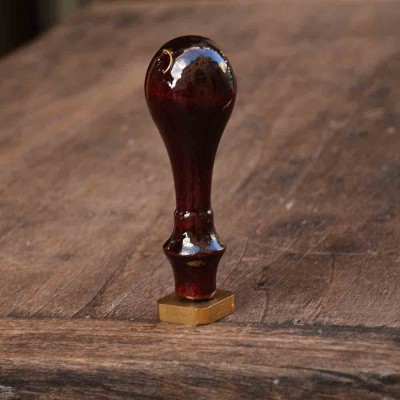 Wax seal stamp finely engraved and turned wood handle - L'Ecritoire