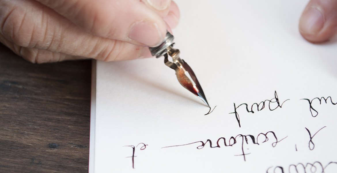 bleu Ecvision Antique Plume stylo en métal nibbed écriture stylo de calligraphie avec Lot de plumes